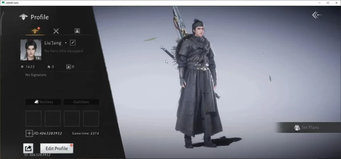 GLOBAL|Lv 16|1 HC|4143 GS|Lone March Set|Anthem of Ages,Peaceful Life (Hair) Etc|Male|Low Explore|Netease|CheckSS|WWM1370
