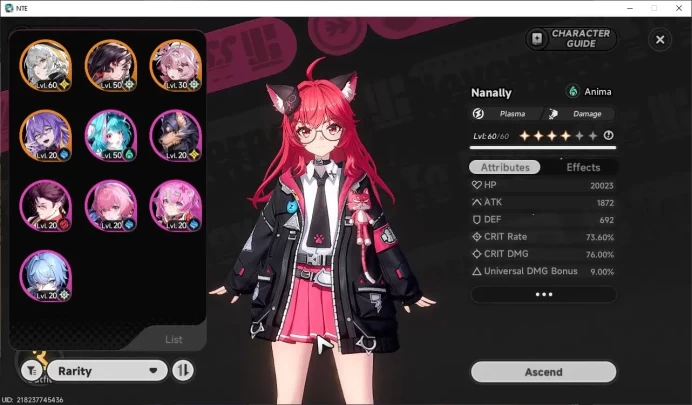 GLOBAL SEA|HL 46|TL 30|9 S-Clas 4 Limited [Shinku,Nanally]+Sign,Iroi,Hotori|1,4 Annulith|Female MC + 3 Outfit|Log Email|NTE1711