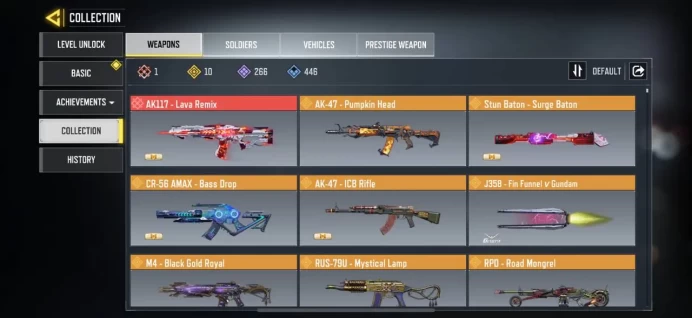 Level 395/1 mythic gun/10 Legendary/266 epic gun/109 epick soldier/Uid=7242190834603327490 /Lifetime warranty(A1)