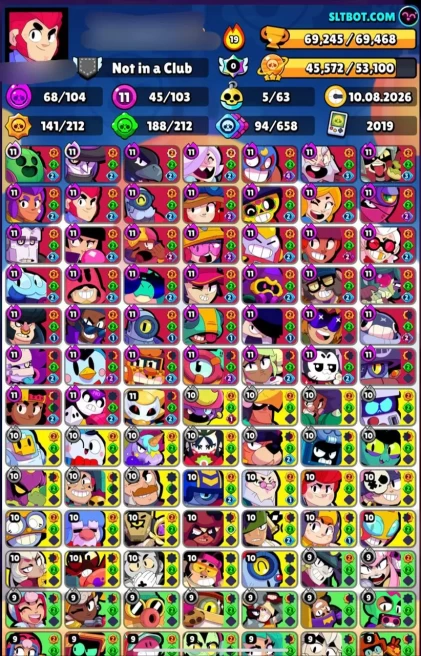 70K TROPHY | 103 BRAWLER | 45 MAX | 68 HYPER | 351 SKINS | 2 TRUE GOLD SKINS