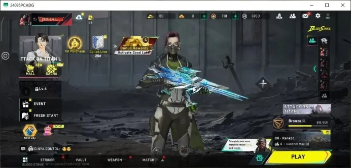 ASIA|Starter| 1 Skin ETERNAL Galil Blight Embrace Lv2|Collab AOT M4A1 Battle of Faith Legendary Glock Celestial|NetEase|BLS5707