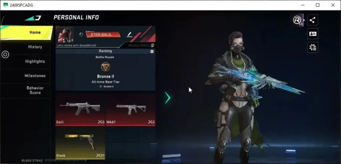 ASIA|Starter| 1 Skin ETERNAL Galil Blight Embrace Lv2|Collab AOT M4A1 Battle of Faith Legendary Glock Celestial|NetEase|BLS5707