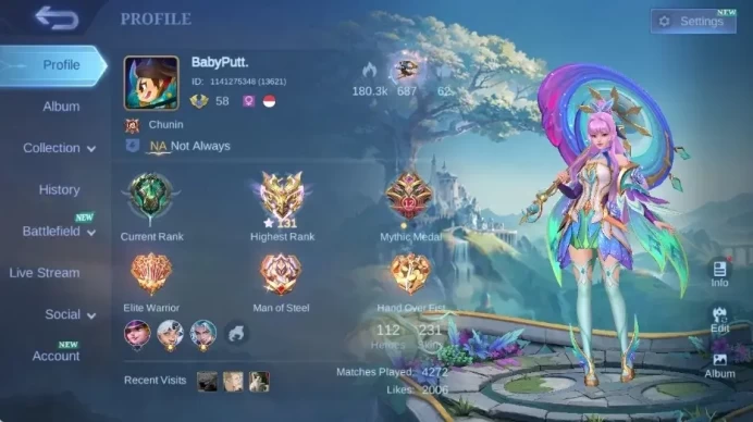 Global|Skin 231|Renowned|KOF Karina,Sasuke Suyou,PRIME Claude,LBox Odette,PACE Fanny|Recall TasTas|More Check SS ML2639B