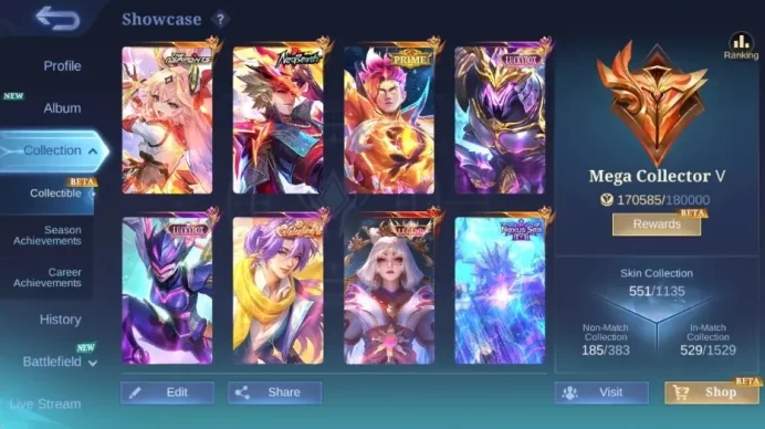 Global|Skin 551|Mega|Legend Lunox,KOF Karina+Masha,Asprirant Guinevere,NeoBeast Ling,Sanrio Floryn|More Check SS ML2641B