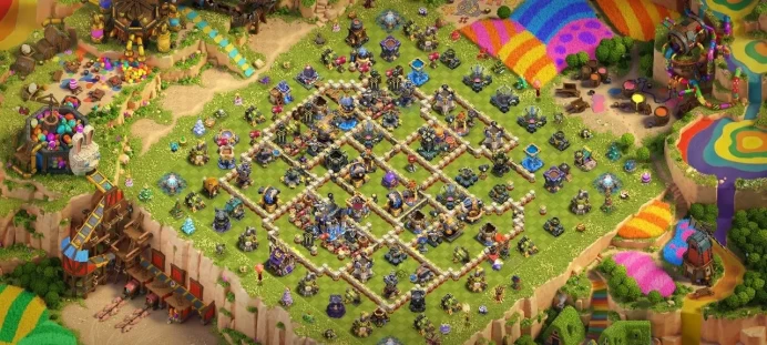 th 18 level 261, hero 94,101,60,42, 11 equipment epic, 0 magic items, 6 hero skin, 3555 war stars, 245 gems