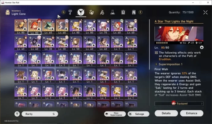 Asia|TL 65|12 Limited| (Himeko Nova,Archer E1)+Sign Rin Tohsaka,Mortenax Blade,Sparkle,DHPT,Robin Etc|Male MC|Take Mail|HSR8358