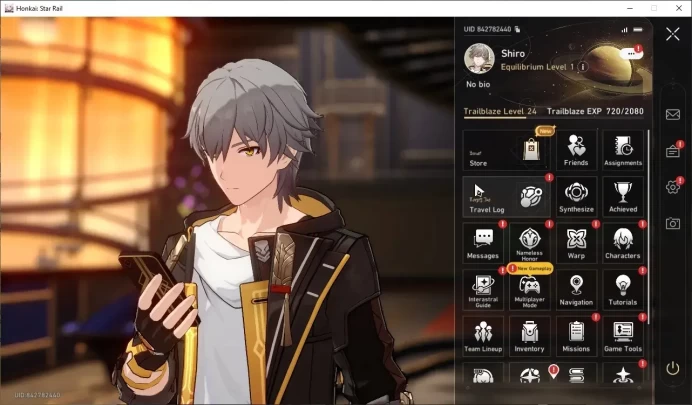 Asia|TL 24|2 Limited| Himeko Nova,Gilgamesh +2 STD Char (Clara,Yanqing) |Male MC|The Xianzhou Luofu|Take Mail|Check SS|HSR8357