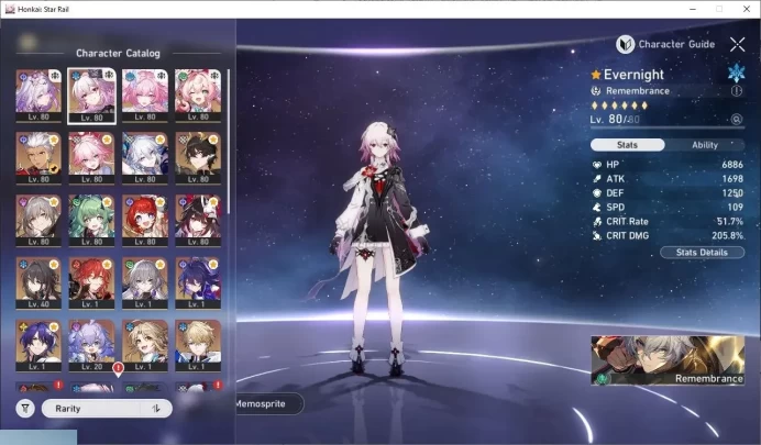 ASIA|TL68|14 Limited Char|2 PremTeam(Casto+Sign,Evernight,Cyrene,Hyacine+Sign,Eva C1+Sign,YaoGuang,and etc|TakeMail(HSR852Z)