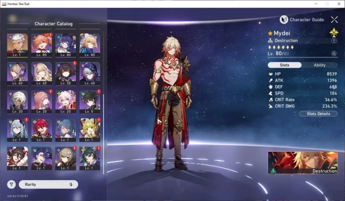 Asia|TL66|5 Limited|Mydei E1+Sign,Cyrene,Hysilens,Ruan Mei,M Blade, Etc|ManyResource|CheckSS|TakeMail(HSR849Z)