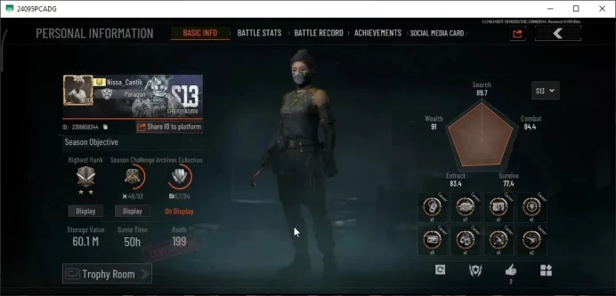 MOBILE|Lvl 30|SV 60.1M|CV 44M|Ba T951|VS M4A1,CBe FAL,SS MDR,Peak AEK,CA FAMAS Etc|2 Set|CN ON|Log Infinite|Check SS|(AB3692)