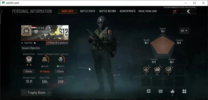 MOBILE|Lvl 30|SV 78M|CV 41M|RS AKM,SS MDR,ET AK-74N,WP AR-57,FA MPX,RZ LR-DMR1 Etc|8 Set|CN ON|Log Infinite|Check SS|(AB3689)