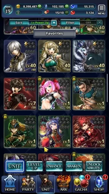 GLOBAL|Rank 19|102k Crystals|Collab BF(Oracle Knight Ark & Fire God Vargas)+(Telestio & Goddess Lilaha)|3UR,1LR,16SSR Ark|LC1537