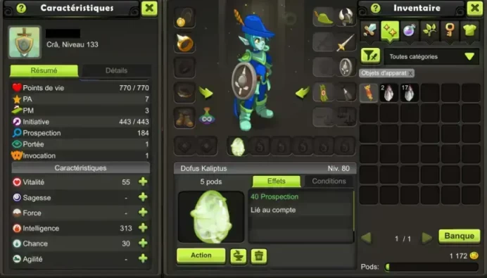 CRA 133 KELEROG (Dofus Kaliptus) !! Jamais Certifie, 100% Safe.