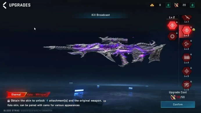 ASIA|ETERNAL Kala Whisper Lv2|5 Ultra [M4A1 Iron,INP-9 Molten,AR97 Bit Strike,AUG Flame,etc] Collab SCAR EVA,etc|NetEase|BLS5672