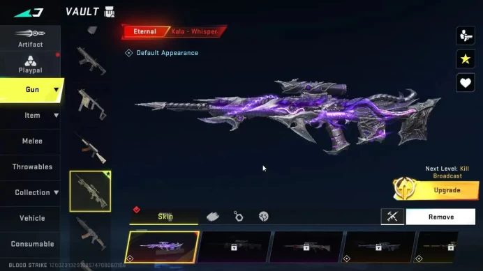 ASIA|ETERNAL Kala Whisper Lv2|5 Ultra [M4A1 Iron,INP-9 Molten,AR97 Bit Strike,AUG Flame,etc] Collab SCAR EVA,etc|NetEase|BLS5672