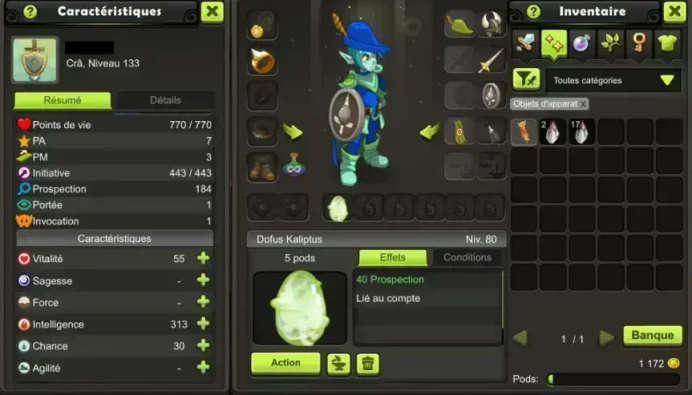 CRA 133 KELEROG (Dofus Kaliptus) !! Jamais Certifie, 100% Safe.