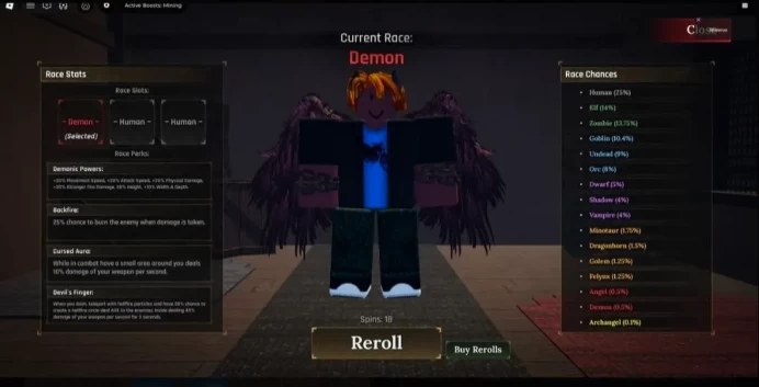 ROBLOX4708 //LVL 200 3m Coin | Prismatic Pickaxe 72%+55% Luck,(433Def)-(595Def) (500Def)-(324dmg) Demon