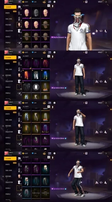 2218 - iOS Android - Server MENA - Level 54 - 59 Set - 3 Upgrade Gun - Car skin - Old set - Booyah pass