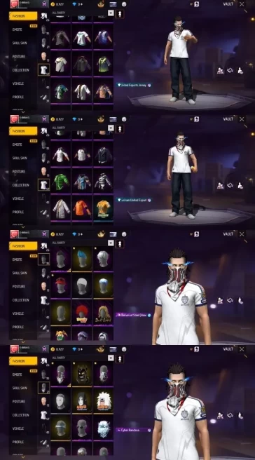 2218 - iOS Android - Server MENA - Level 54 - 59 Set - 3 Upgrade Gun - Car skin - Old set - Booyah pass