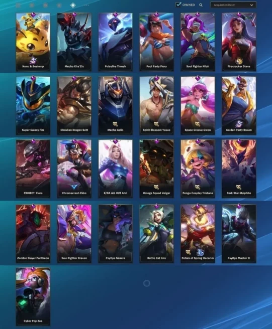 2225 - IOS Android - Server EU - Level 197 - 101 Champion - 80 Skin - 6 Mythic - 10 Legendary - 27 Epic Splendor Opus Sett - Battle Cat Gwen