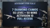 【All Platform】7x Diamond Camos | Level 47 + 50 Wins | All Platforms Linkable | Activision ID | Original Mail | Full Access | Instant Delivery
