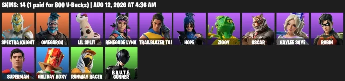 [PSN] | 14 Skins | Star Wand | Superman | Spectra Knight | Omegarok | Lil Split | Renegade Lynx | Trailblazer Tai | Hope
