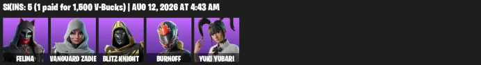 [PSN] | 5 Skins | 600 V-Bucks | Felina | Vanguard Zadie | Blitz Knight | Burnoff | Yuki Yubari | Starbolt | Void Walker'