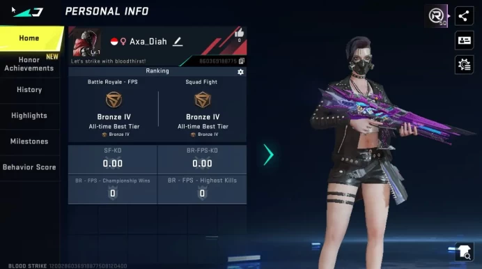 ASIA|ETERNAL M4A1-Blight's Embrace Lv3|Collab AOT Emote|Legendary NOVA-Rebel Vogue Striker|Lv 1|Bronze IV|NetEase(BLS5718)