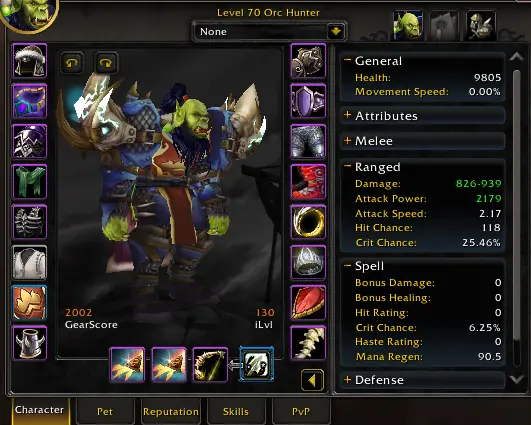 Spineshatter  H - Orc Hunter 70-BiS PvE 2002GS + DST + Mount Ravne Lord + 5 T5 + SSC/TK/Hyjal attuned+ 2.2k Gold