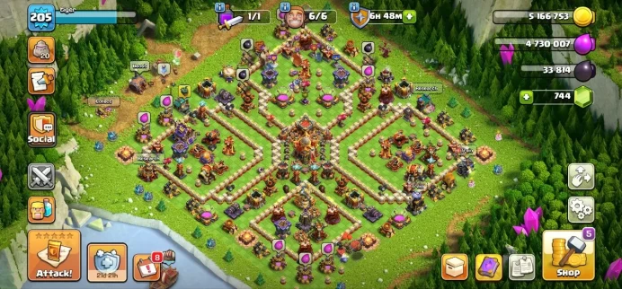 TH 16 Full Max, 10 Equipment Epic, Wall Full Max, Defense Max, Hero Max, 7 Hero Skin, Magic Items, Lifetime Warrant