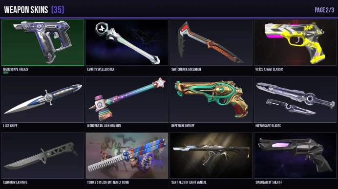 NA 35 Skins + 6 Agents Xenohunter Knife / Sentinels of Light Vandal / Protocol 781-A Phantom Full Access