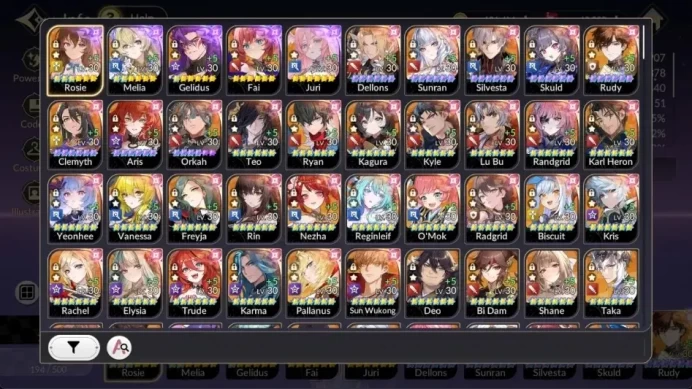 Global |FullEX7(GelidusTC1,MeliaTC2,RosieTC2,Juri,Fai)|51 TC6(Dellons,Sunran,Skuld,Etc)|43K Ruby|1 LegCost|Netmarble| 7KR071B