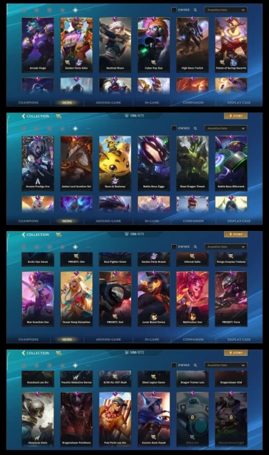 2241 - IOS Android - Server EU - Level 221 - 140 Champion - 106 Skin - 3 Mythic - 7 Legendary - 46 Epic
