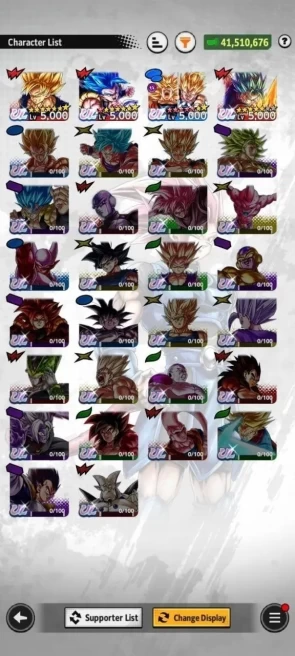 2232 - IOS Android - Level 163 - Cc 353 - All Character 436 - Character 14 Stars 10 - Ul 4 - Legend 3 - Legend Lemited 28 - Zenkai 11