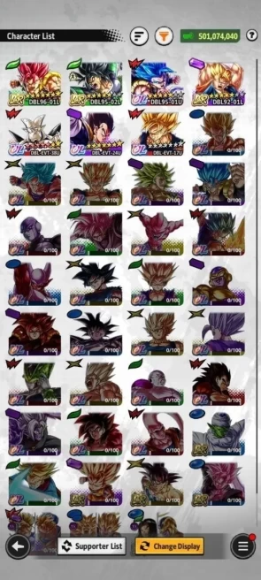 2233 - IOS Android- Level 152 - Cc 2366 - All Character 569 - All Character 14 Stars 15 - Ul 4 - Legend 2 - Zenkai 28 - Equipment Godly 21 - Zed