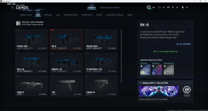 WZ5/BO7 | 30X SINGULARITY | LEVEL 55 | FULL ACCESS | PC/XBOX/PSN | TOTAL 450+ CAMOS | Instant delivery | BO7 NOT PURCHASED
