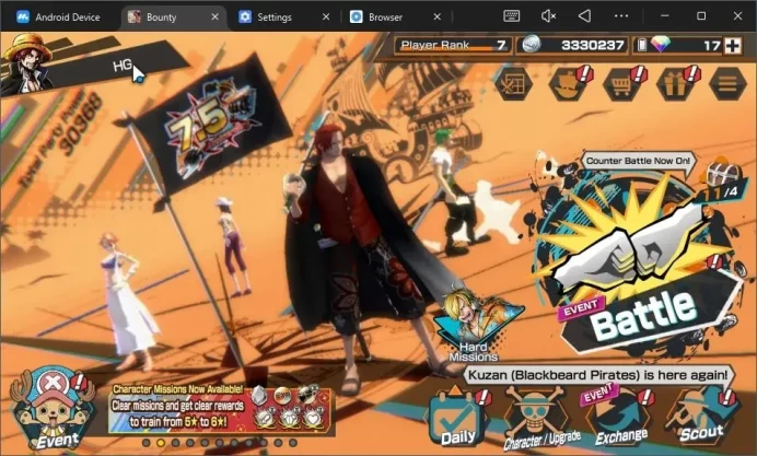 Androoid|PR 7|2 Max|3 EX|FR Shanks Max,DP Shanks Max,KOP Gol D.Roger|RD 17 | LogBandai Check SS OPBR520B