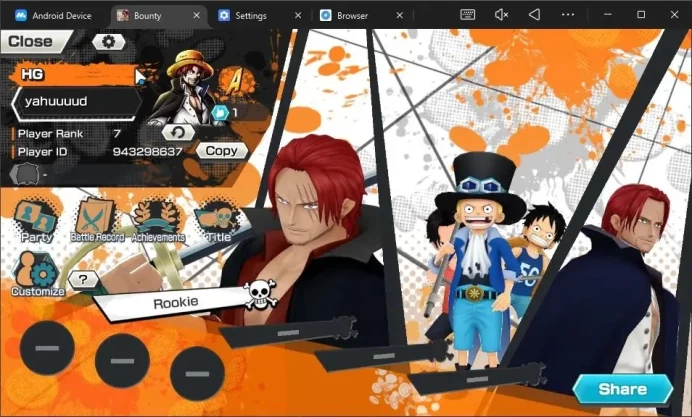 Androoid|PR 7|2 Max|3 EX|FR Shanks Max,DP Shanks Max,KOP Gol D.Roger|RD 17 | LogBandai Check SS OPBR520B