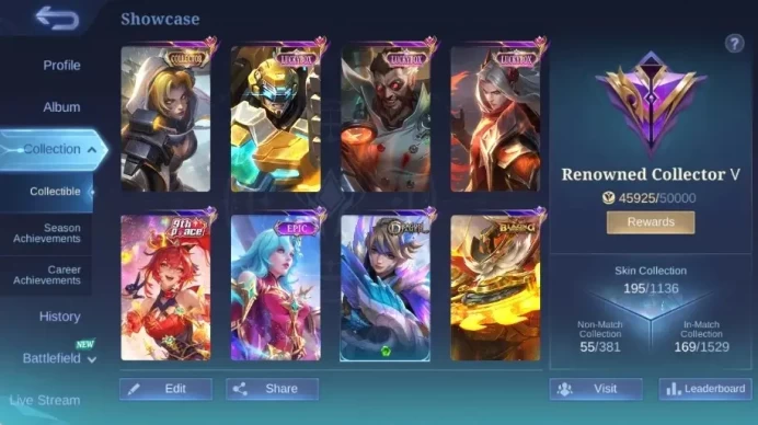 Global|Skin 195|Renowned|Collector Natalia,LBox Johnson+Roger+Leomord,PACE Fanny,Blazing Franco|More Check SS ML2675B