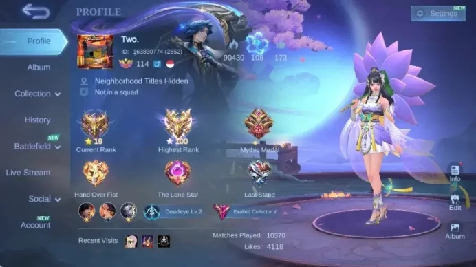 Global|Skin 334|Exalted|KOF Karina,Sanrio Floryn,Collector Natalia,PACE Fanny,Blazing Franco+Layla+Claude |More Check SS ML2679B
