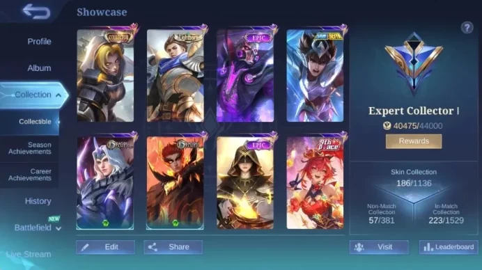 Global|Skin 186|Expert|Collector Natalia,PACE Fanny,Blazing Franco+Layla+Aldous,DragonT Ling|More Check SS ML2682B