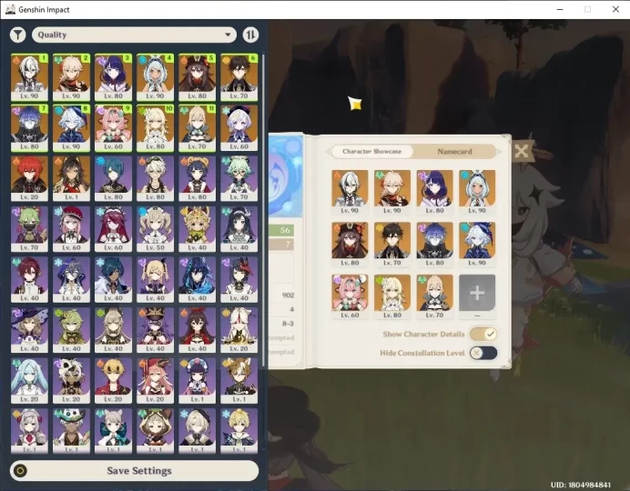 ASIA|AR 56|9 Limited+4(*5Weapon)|(Kazuha)+Sign,Furina,Hu Tao,Flins,Raiden Shogun,Arlecc,Zhongli,Mualani,Varesa|Female MC|GI7648