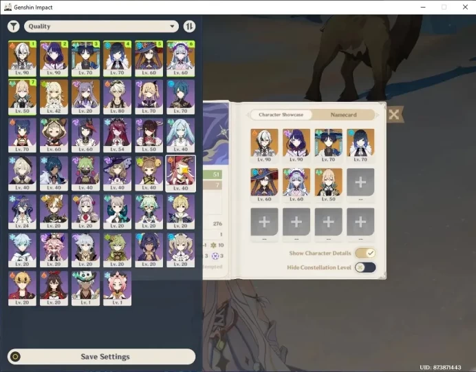 ASIA| AR 51| 4 Limited + 2 (*5Weapon) | Raiden Shogun,Arlecc,Yelan,Wanderer | FeMale MC | Take Mail | GI7649