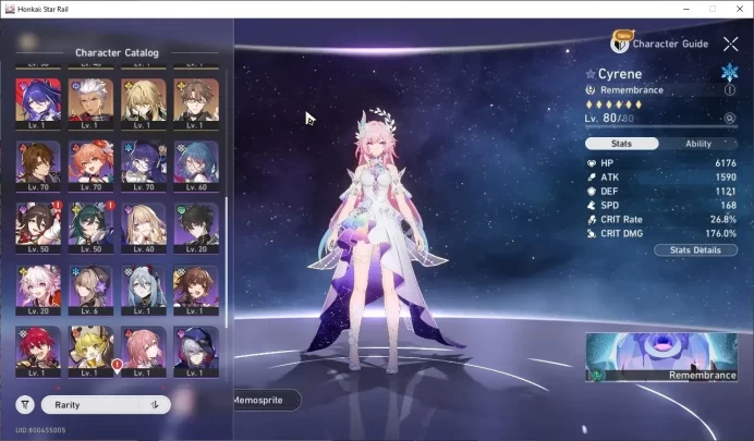 Asia|TL 70|17 Limited| (Sparxie+Outfit,Anaxa,Gilgamesh)+Sign Cyrene E2,R Mei E1,The Herta,Acheron,Robin Etc|Female MC|HSR8410