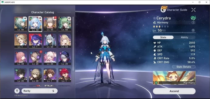 Asia|TL 31|Char Selector On|4 Limited| Anaxa,Acheron,Cerydra,Huohuo +1 STD Char (Yanqing)|Male MC|Takemail|(HSR8408)
