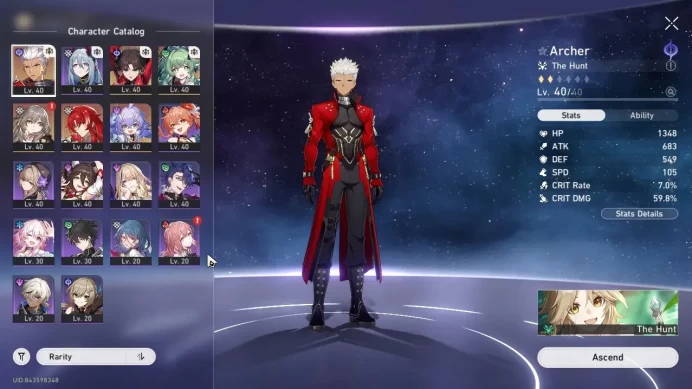 ASIA |TL 30|4 Limited| Rin Tohsaka, Archer, Huohuo, Argenti +Std Bailu |Jarilo-VI|Female MC|Take Mail|Check SS|(HSR8381)