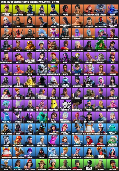 [PSN/XBOX] | 140 Skins | 1100 V-Bucks | Travis Scott | Lara Croft | Warpaint | Gear Specialist Maya | OG STW | Ride The