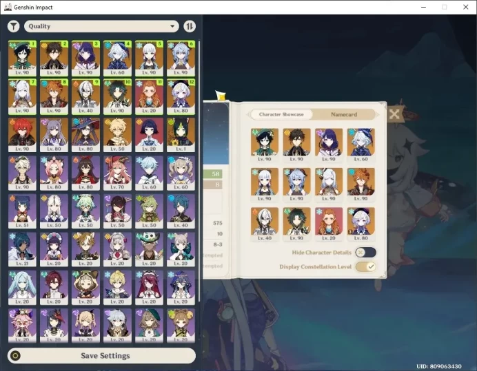 ASIA|AR 58|10 Limited+5 (*5Weap)|[Ayaka]+Sign,Zhongli,Venti,Shenhe,Xiao,Raiden Shogun,Tartaglia,Furina,Arlecc|Male MC|GI7651