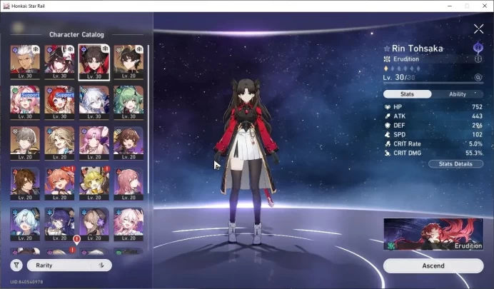 Asia|1 GC|TL 16|Starter|7 Limited| Rin Tohsaka,Sparkle,Archer,DHPT,Yao Guang,Huohuo,Fu Xuan +1 STD|Male MC|Takemail|(HSR8415)