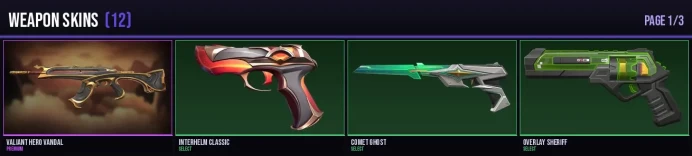 EU/Iron 3 12 Skins + 24 Agents + 780 RP Valiant Hero Vandal / Interhelm Classic / Comet Ghost Full Access